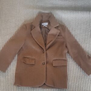 NATIVE YOUTH Tan Oversized Wool Blazer/ Coat Preppy Casual Classic Small
